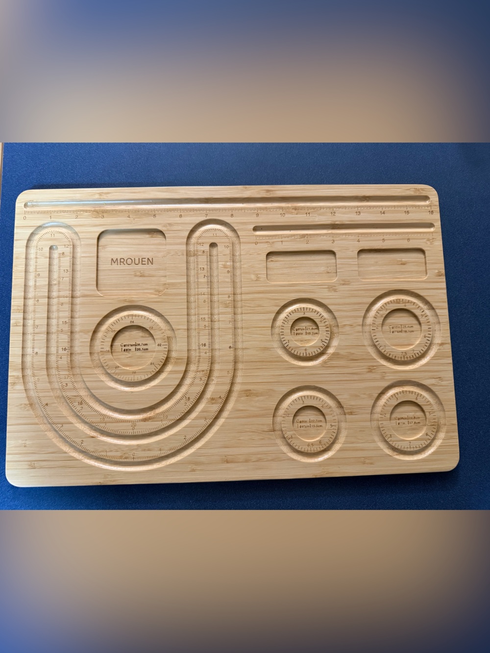 Mrouen Bamboo Jewelry Beading Board - Natural Wood